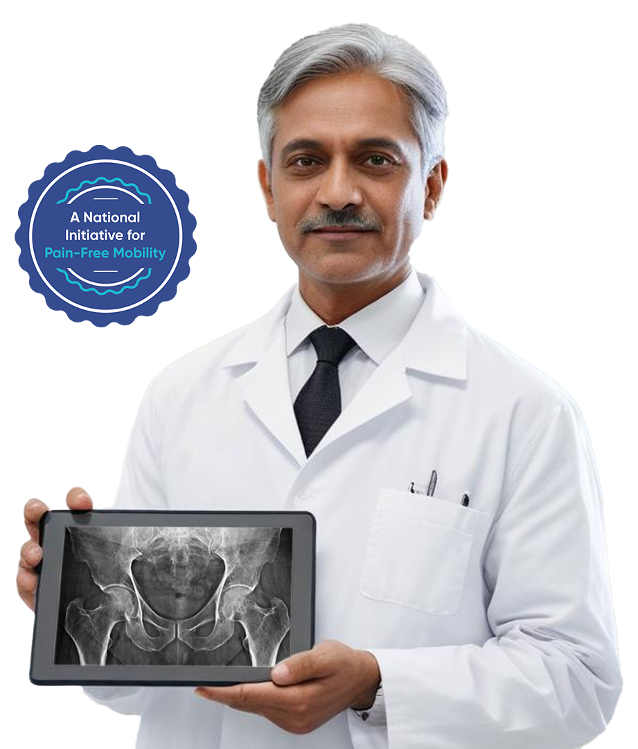 Orthopedic specialist explaining AVN hip treatment